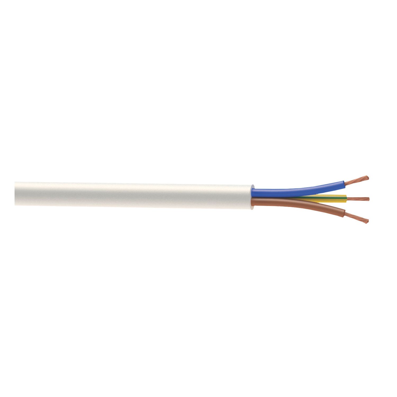 Time 3183Y White 3-Core 2.5mm² Flexible Cable 10m Coil (721JY)