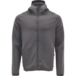 Mascot Customized Front Zip Fleece Hoodie Grey Medium 39.5" Chest