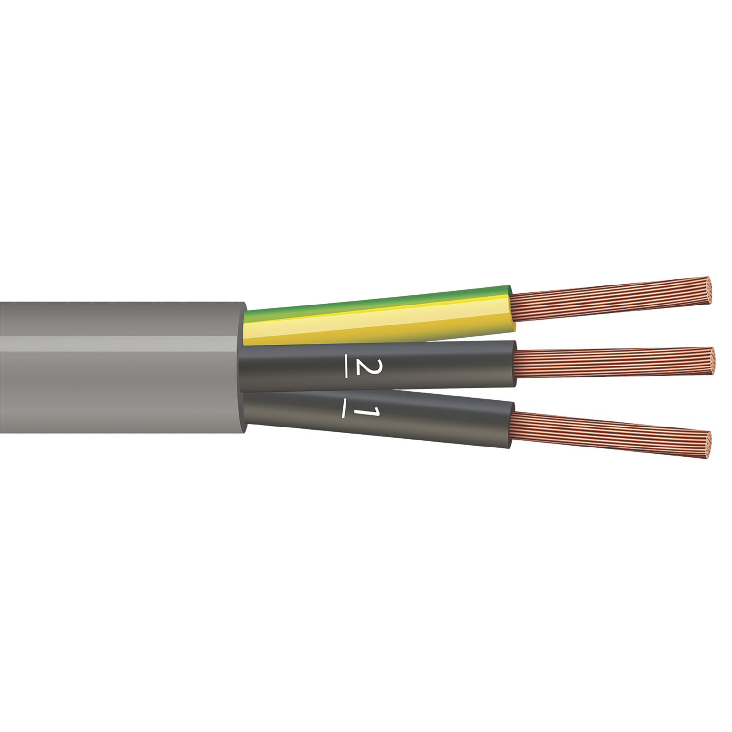 Time 3-Core YY Grey 2.5mm² Unscreened Control Cable 1m Coil (721PY)