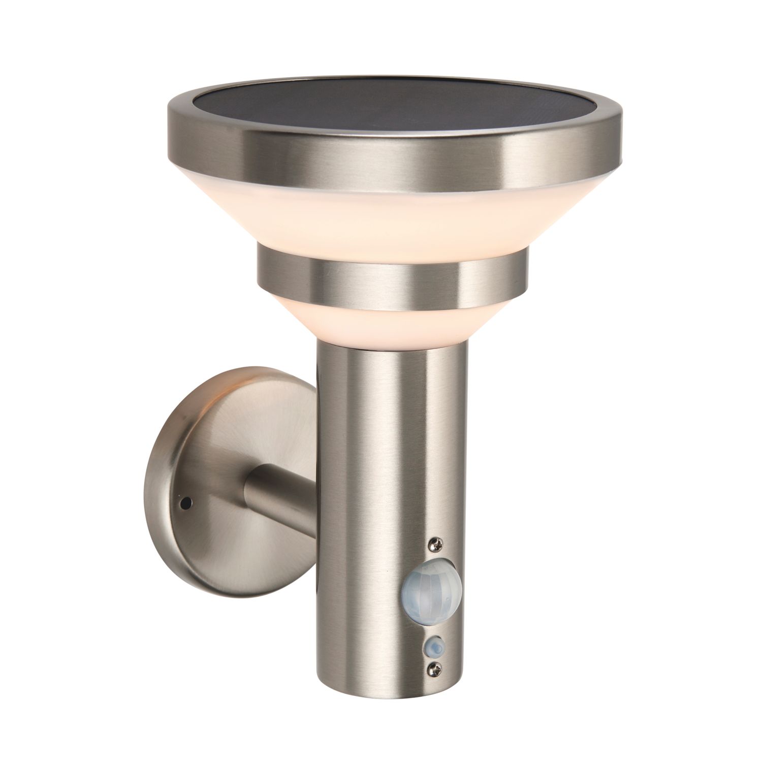 Saxby Virgo Outdoor LED Solar Wall Light With PIR & Photocell Sensor Stainless Steel 300lm (721RE)