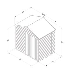 Forest Beckwood 7' x 5' (Nominal) Apex Shiplap Timber Shed with Base