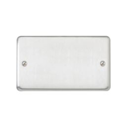 MK Contoura 2-Gang Blanking Plate Brushed Stainless Steel