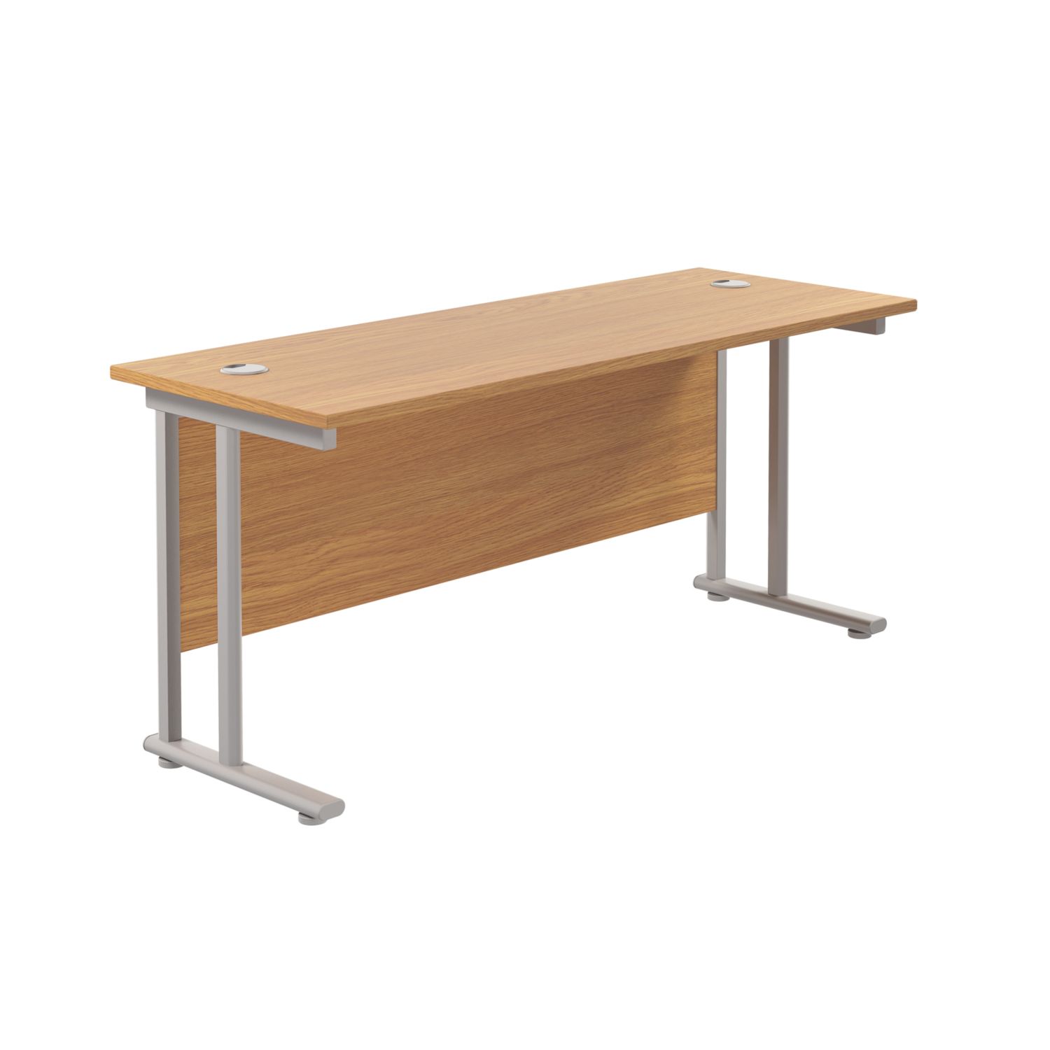 TC Group Aztec Twin Upright Rectangular Office Desk Nova Oak/Silver 1800mm x 600mm (721TT)