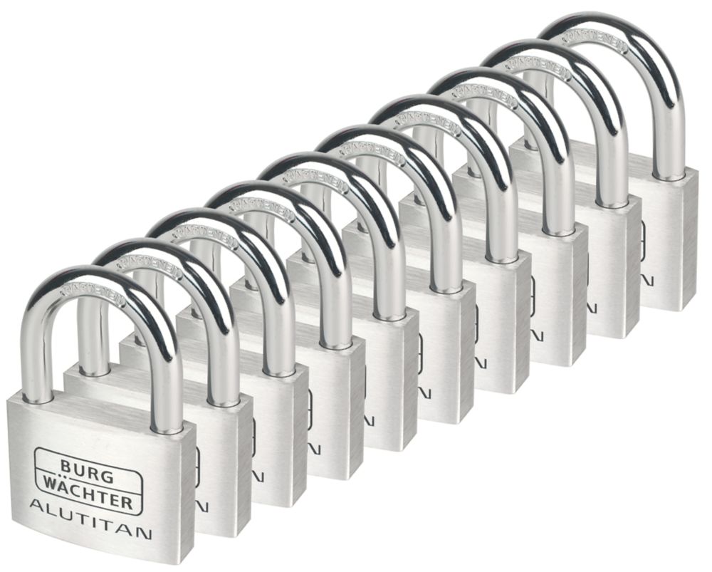 Burg-Wachter  Aluminium Keyed Alike    Padlocks 60mm 10 Pack
