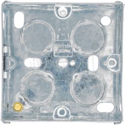 British General  1-Gang Galvanised Steel Steel Knockout Box 35mm 10 Pack