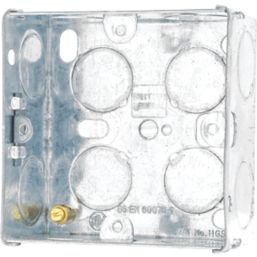 British General  1-Gang Galvanised Steel Steel Knockout Box 35mm 10 Pack