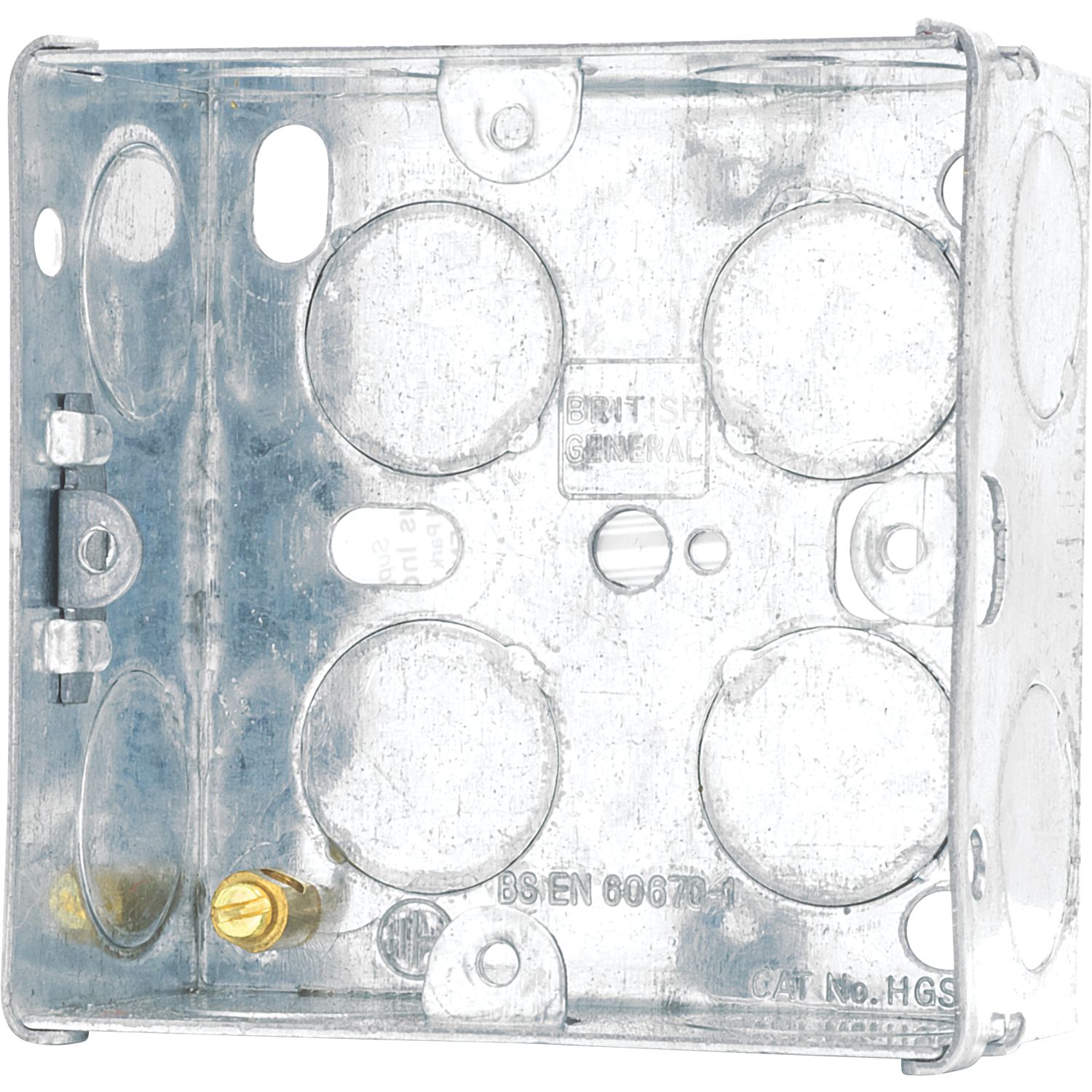 British General 1-Gang Galvanised Steel Back Box 35mm (721XF)