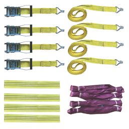 Smith And Locke 12 Piece Set Ratchet Tie Down Strap Lifting Sling Heavy Duty Kit