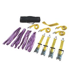 Smith & Locke Ratchet Tie-Down Strap & Lifting Sling with J-Hooks 12 Piece Set