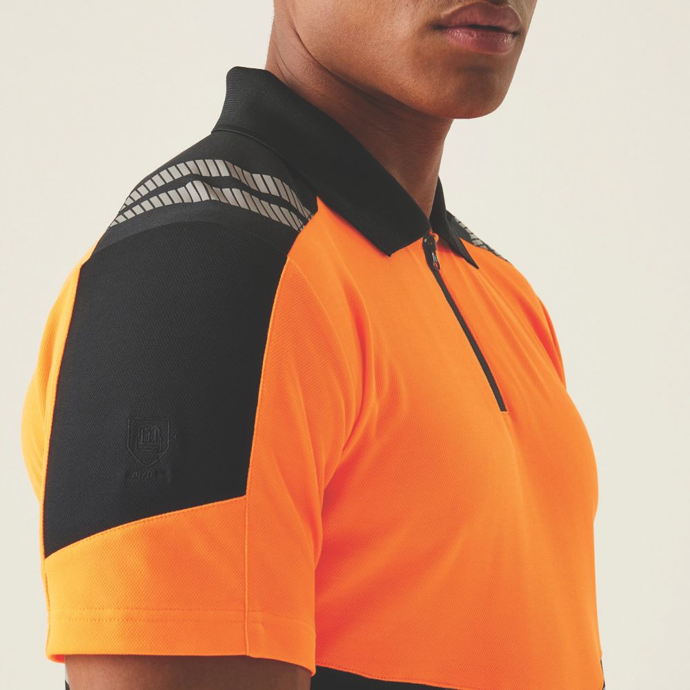 Regatta Hi-Vis X-Pro Polo Shirt Black/Orange Medium 40