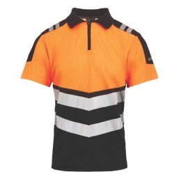 Regatta Hi-Vis X-Pro Polo Shirt Black/Orange Medium 40" Chest