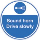 Essentials Sound Horn Drive Slowly Floor Sign 450mm x 450mm