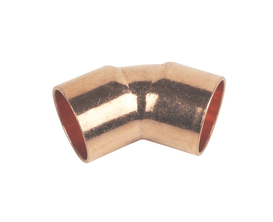 Flomasta Copper End Feed Equal 135° Elbows 15mm 2 Pack Screwfix