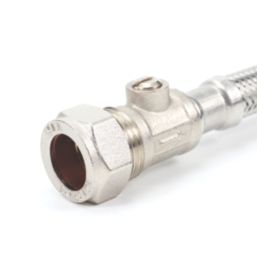 Essentials Flexible Tap Connector with Isolating Valve 15mm x 1/2" x 300mm