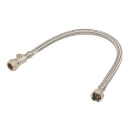 Essentials Flexible Tap Connector with Isolating Valve 15mm x 1/2" x 300mm