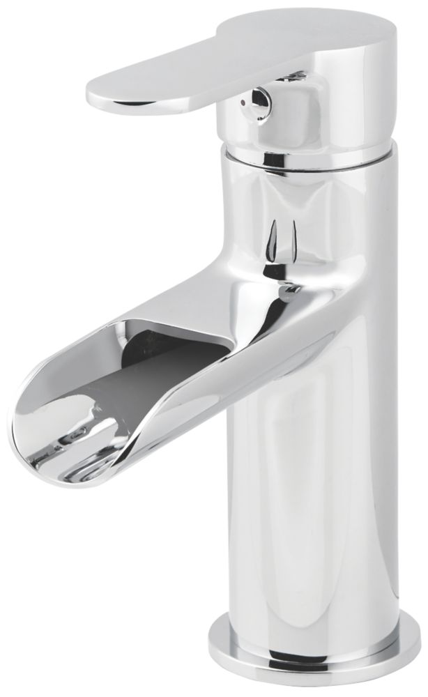 Colina Waterfall Single Lever Basin Mono Mixer Tap with Pop-Up Waste ...