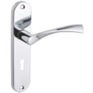 Smith & Locke Bude Fire Rated Lever Lock Door Handles Pair Polished Chrome