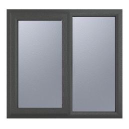 Crystal  Left-Hand Opening Obscure Triple-Glazed Casement Anthracite on White uPVC Window 1190mm x 1115mm