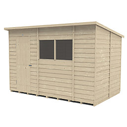 Forest  10' x 6' (Nominal) Pent Overlap Timber Shed with Assembly