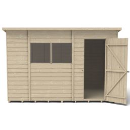 Forest  10' x 6' (Nominal) Pent Overlap Timber Shed with Assembly