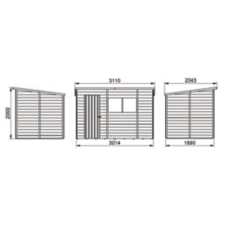 Forest  10' x 6' (Nominal) Pent Overlap Timber Shed with Assembly