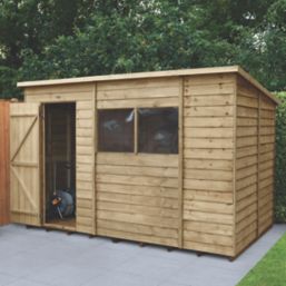Forest  10' x 6' (Nominal) Pent Overlap Timber Shed with Assembly