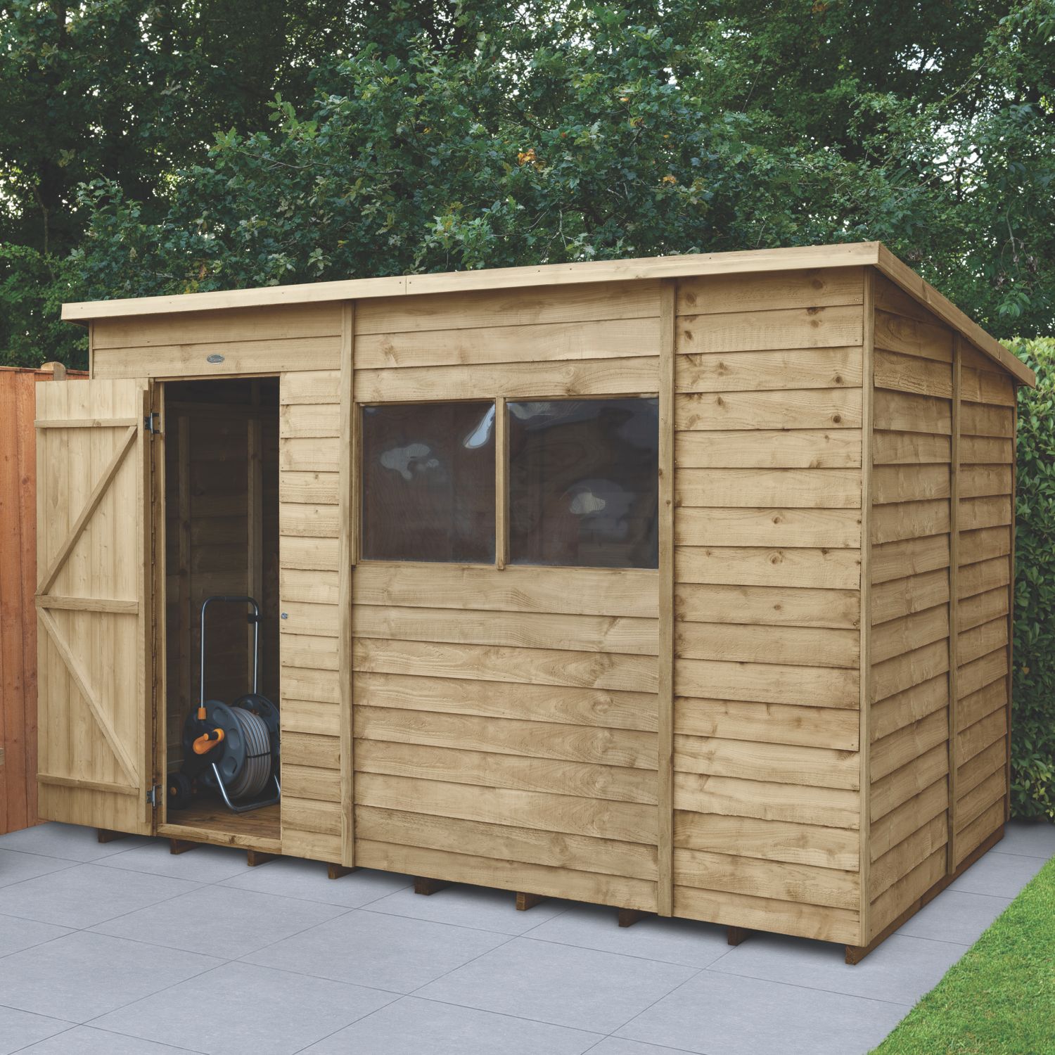 Forest 10' x 6' (Nominal) Pent Overlap Timber Shed with Assembly (722JR)