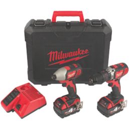 Refurb Milwaukee M18 BPP2Q-402C 18V 2 x 4.0Ah Li-Ion RedLithium  Cordless Twin Pack