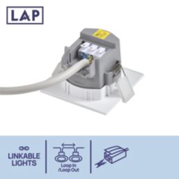 LAP Portunes Adjustable Square LED Downlight White 2.1W 180lm Screwfix