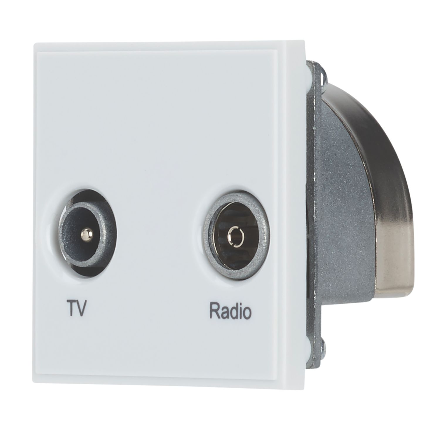 Contactum Media Modular Coaxial TV / FM Socket White (722RP)