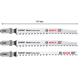 Bosch Expert T 308 Wood 2-Side Clean Jigsaw Blades 3 Pack