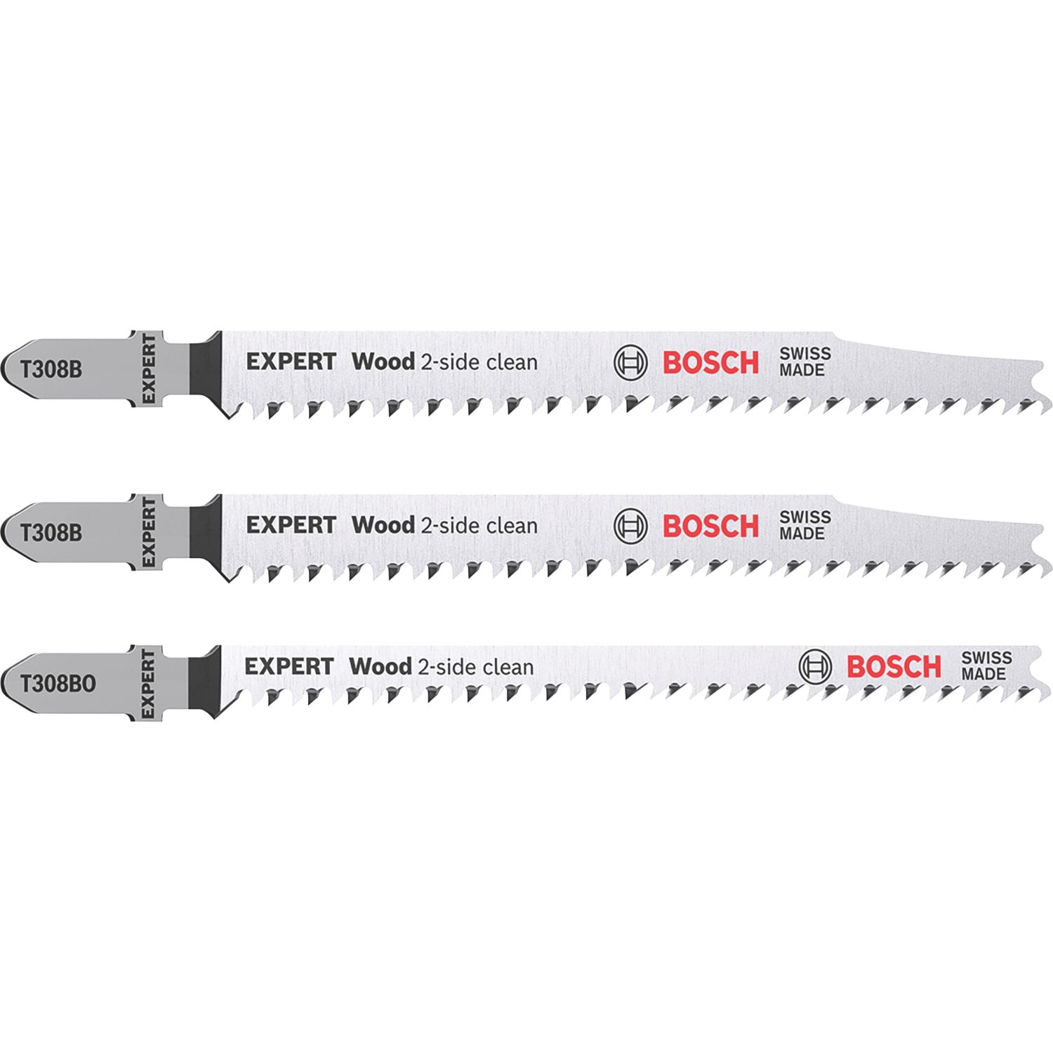 Bosch Expert T 308 Wood 2-Side Clean Jigsaw Blades 3 Pack (722RR)