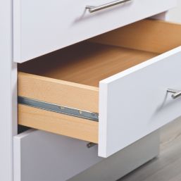 Essentials White Bottom Fix Self-Closing Roller Drawer Runners 300mm 2 Pack