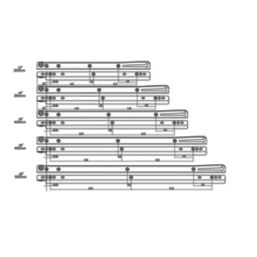 Essentials White Bottom Fix Self-Closing Roller Drawer Runners 300mm 2 Pack