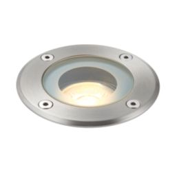 Saxby Pillar 105mm Outdoor Round Recessed Ground Light Polished Stainless Steel