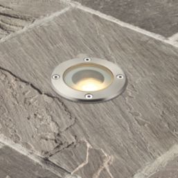 Saxby Pillar 105mm Outdoor Round Recessed Ground Light Polished Stainless Steel