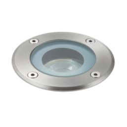 Saxby Pillar 105mm Outdoor Round Recessed Ground Light Polished Stainless Steel
