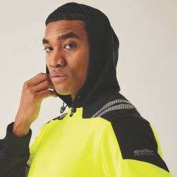 Regatta Hi-Vis X-Pro Overhead Hoodie Black/Yellow Large 42" Chest