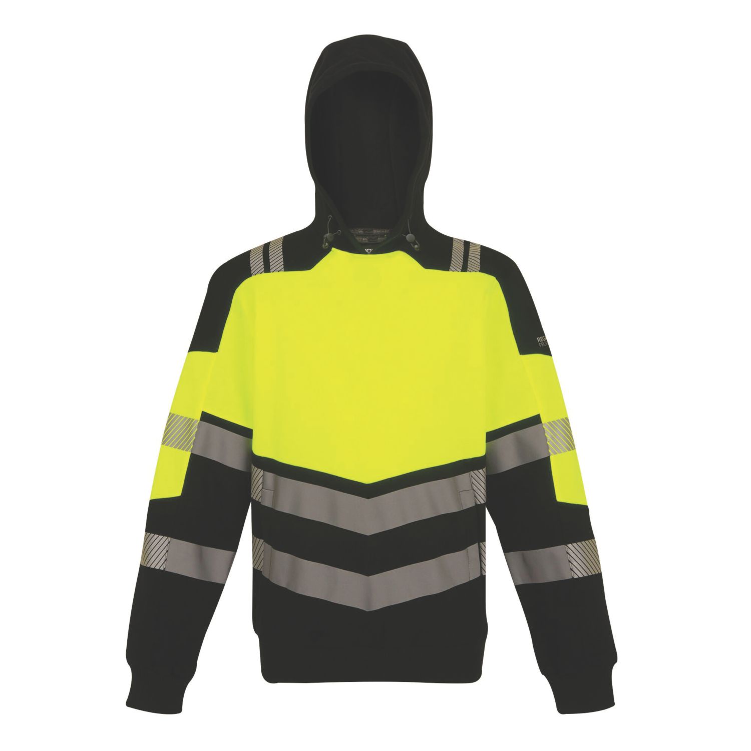 Regatta Hi-Vis X-Pro Overhead Hoodie Black/Yellow Large 42" Chest (722YA)