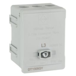 Lewden 100A 5-Way 2.5-35mm² Connector Block Grey