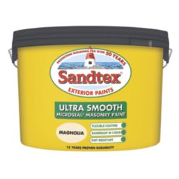 Sandtex Ultra Smooth Masonry Paint Magnolia 10Ltr - Screwfix