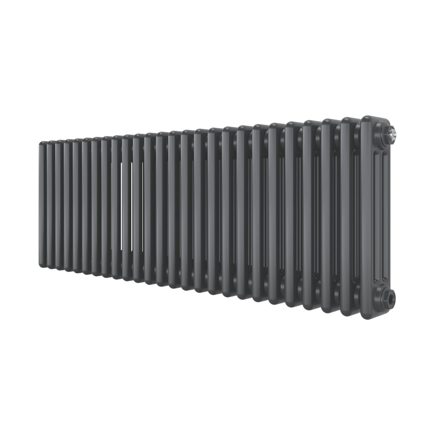 Azur 400mm x 1190mm 3583BTU Anthracite Horizontal 3 Column Radiator (723AC)