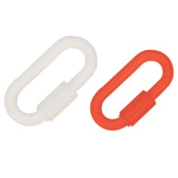 Essentials  Plastic Barrier Chain Connector Red/White 55/72mm 4 Pack