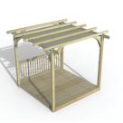 Forest Ultima 8' x 8' (Nominal) Flat Pergola & Decking Kit with 1 x Balustrade & Canopy