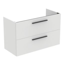 Ideal Standard i.life A  Wall-Hung Vanity Unit with Black Handles & Basin Matt White 1040mm x 460mm x 645mm