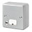 MK Metal-Clad Plus 13A Unswitched Metal Clad Fused Spur & Flex Outlet  Aluminium with White Inserts