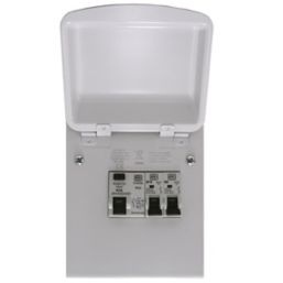 MK Sentry  4-Module 2-Way Populated High Integrity RCD Incomer Consumer Unit