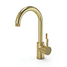 ETAL  Industrial Single Lever 3-in-1 Boiling Water Kitchen Tap Brushed Brass