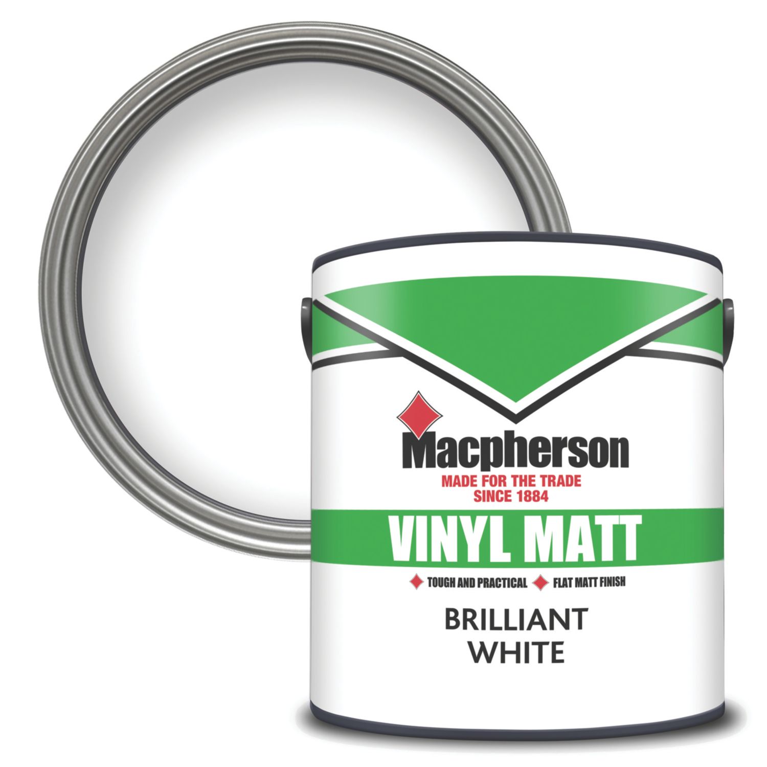 Macpherson 2.5Ltr Brilliant White Vinyl Matt Emulsion Paint (723TA)