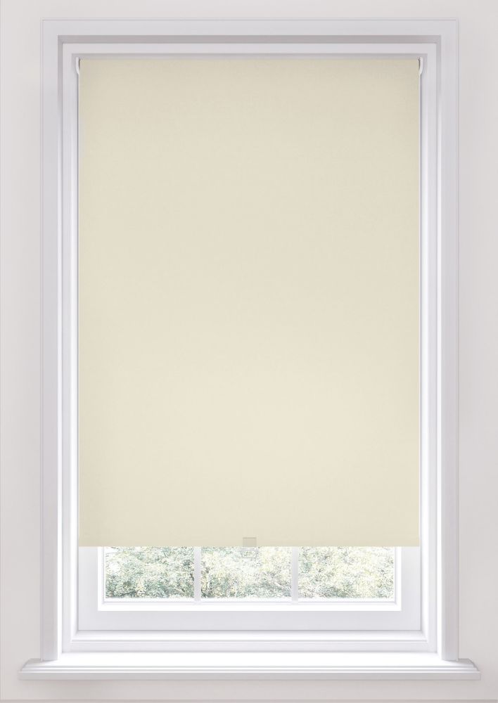 Polyester Cordless Roller Blackout Blind Cream 600mm x 1700mm Drop